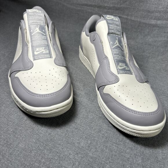 AV3918-005 Nike Women 12 Air Jordan 1 Retro Low Slip On Shoes “Atmosphere Grey” - Picture 4 of 10